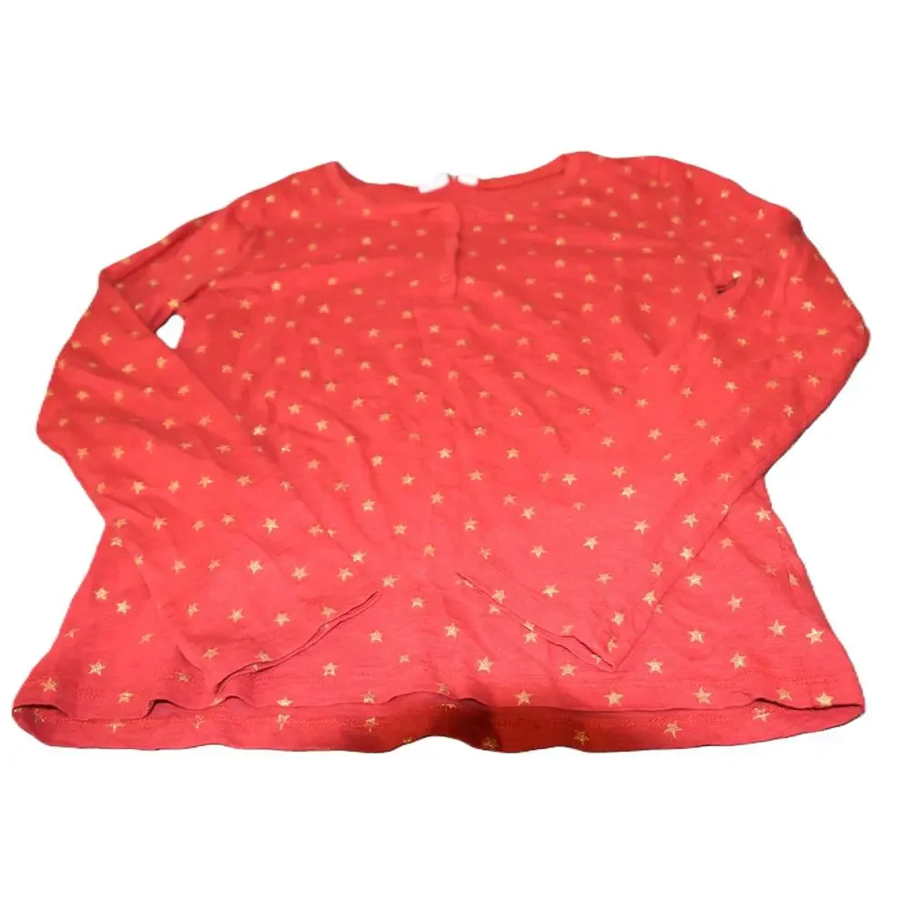 Gap Kids Long Sleeve Shirt, Red with Gold Stars, Girl's XXL 14-16, LN